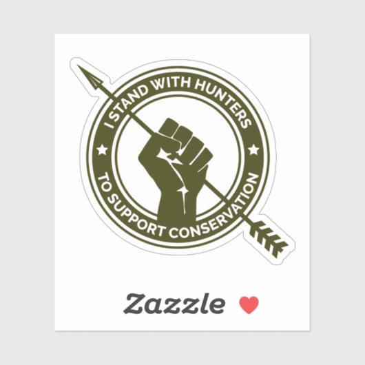 Ich unterstütze Jäger und Jagdsticker Aufkleber (Blatt)