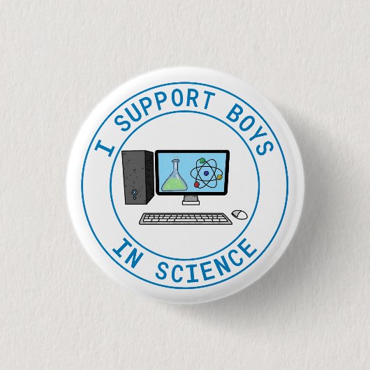 Ich unterstütze Jungen in der Wissenschaft Button (Vorderseite)