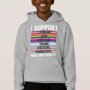 Ich unterstütze Lesbisch Gay Bisexuell Trans Asexu Hoodie