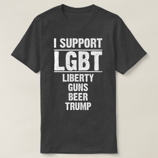 Ich unterstütze LGB Liberty Guns Beer rump lustige T-Shirt (Design vorne)
