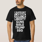 Ich unterstütze LGBTQ Liberty| GRILLEN Funny T-Shirt (Vorderseite)