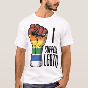 Ich unterstütze LGBTQ Vintage Pride Fist Shirt Des