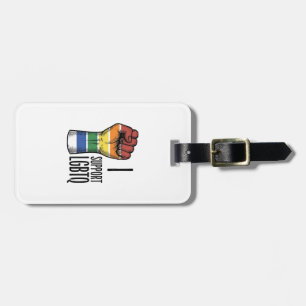 Ich unterstütze LGBTQ Vintage Pride Fist Shirt Des Gepäckanhänger