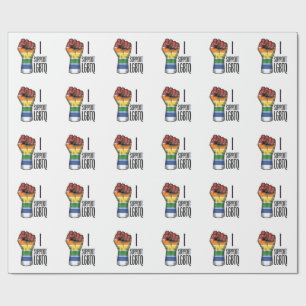 Ich unterstütze LGBTQ Vintage Pride Fist Shirt Des Geschenkpapier