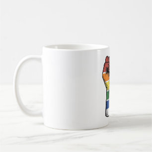 Ich unterstütze LGBTQ Vintage Pride Fist Shirt Des Kaffeetasse