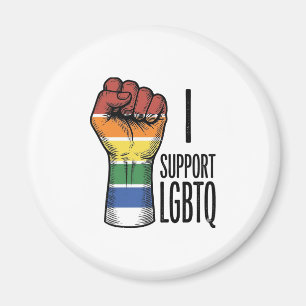 Ich unterstütze LGBTQ Vintage Pride Fist Shirt Des Magnet