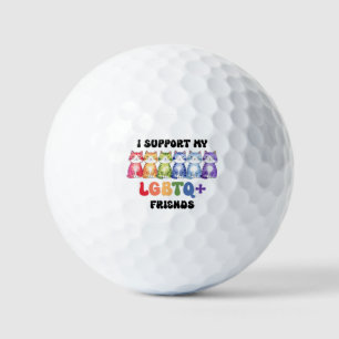 Ich unterstütze meine LGBTQ-Freunde - Rainbow Cat Golfball