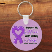 Ich unterstütze meinen Helden mit ganzem Herzen IT Schlüsselanhänger (Vorderseite)