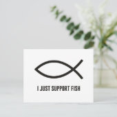 Ich unterstütze nur das Symbol "Fish Ichthys" Postkarte (Stehend Vorderseite)