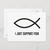 Ich unterstütze nur das Symbol "Fish Ichthys" Postkarte (Vorne/Hinten)