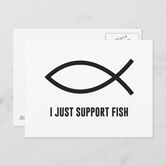 Ich unterstütze nur das Symbol "Fish Ichthys" Postkarte (Vorne/Hinten)