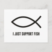 Ich unterstütze nur das Symbol "Fish Ichthys" Postkarte (Vorderseite)