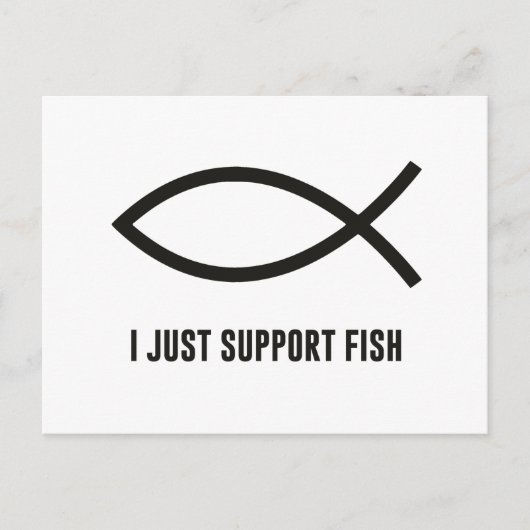Ich unterstütze nur das Symbol "Fish Ichthys" Postkarte (Vorderseite)