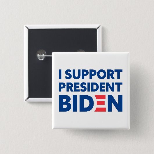 Ich unterstütze Präsident Biden Custom Color White Button (Vorne & Hinten)