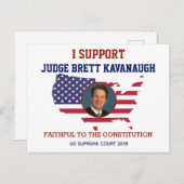Ich unterstütze Richterin Brett Kavanaugh die amer Postkarte (Vorne/Hinten)