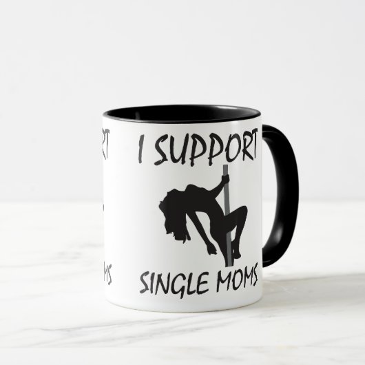 Ich unterstütze Single-Mamas Tasse (VorderseiteRechts)