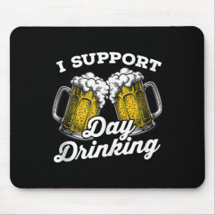 Ich unterstütze Tag trinken Funny Beer Drinker Tan Mousepad