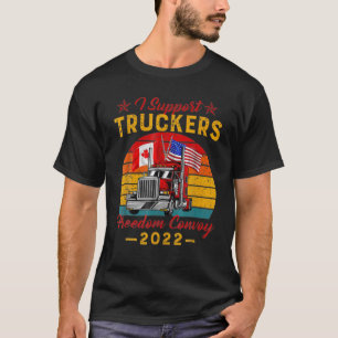 Ich unterstütze Truckers Canada USA Freedom Convoy T-Shirt