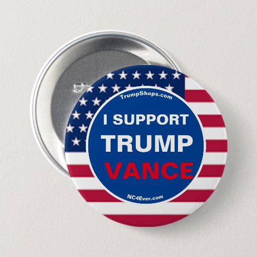ICH UNTERSTÜTZE TRUMP VANCE BUTTON (Vorne & Hinten)