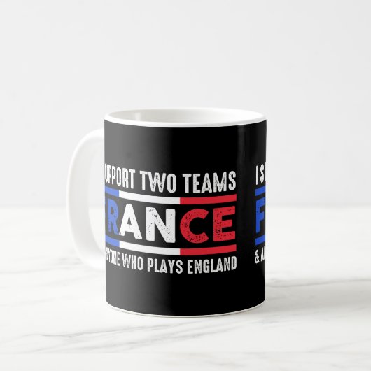 Ich unterstütze zwei Team Frankreich und jeder spi Kaffeetasse (Vorderseite Links)