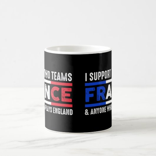 Ich unterstütze zwei Team Frankreich und jeder spi Kaffeetasse (Mittel)