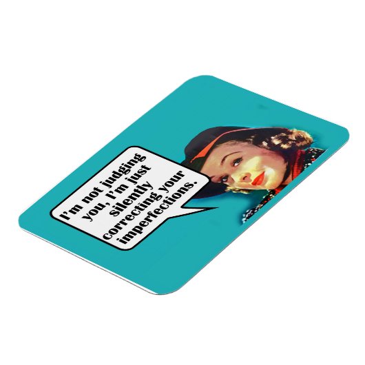 Ich urteile dir nicht... Retro-Frau Magnet (Linke Seite)