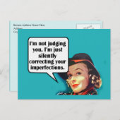 Ich urteile dir nicht... Retro-Frau Postkarte (Vorne/Hinten)