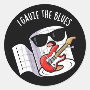 Ich Verbandsmaterial Die Blues Lustige Erste Hilfe Runder Aufkleber