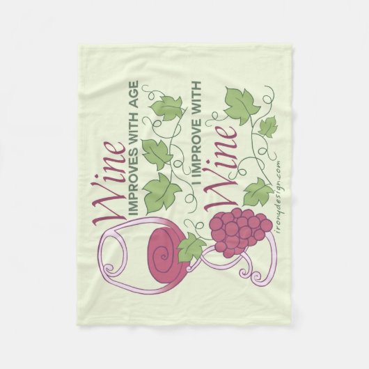 Ich verbessere mit Wein-Entwurf Fleecedecke (Vorderseite)