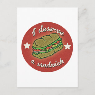 Ich verdiene ein Sandwich Postkarte