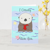 Ich verehre dich Niedlich, ich Liebe du Otter Pub Karte (Gelbe Blume)