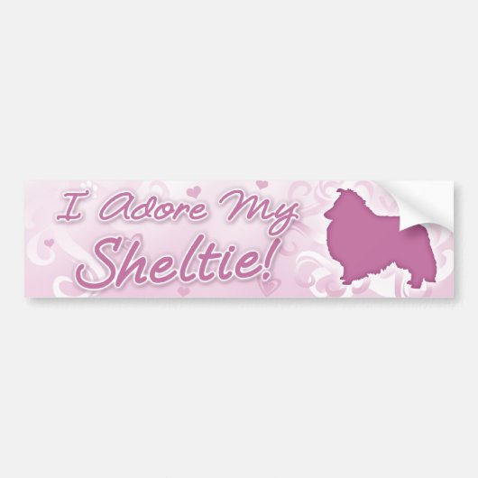 Ich verehre meinen Sheltie Autoaufkleber (Vorne)