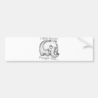 Ich vergesse Sie nie… Elefant Autoaufkleber