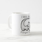 Ich vergesse Sie nie… Elefant Kaffeetasse (Vorderseite Links)