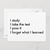 Ich vergesse, was ich gelernt habe postkarte (Vorne/Hinten)