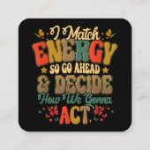 Ich vergleiche Energie und entscheide, wie wir kri Quadratische Visitenkarte (Rückseite)