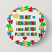 Ich verhalte mich nicht falsch, ich habe ein Autis Button (Vorderseite)