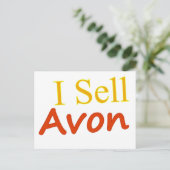 Ich verkaufe Avon White Background Postkarte (Stehend Vorderseite)