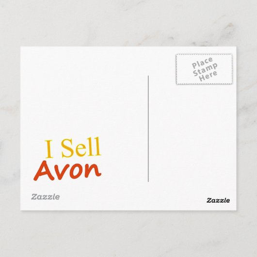 Ich verkaufe Avon White Background Postkarte (Rückseite)