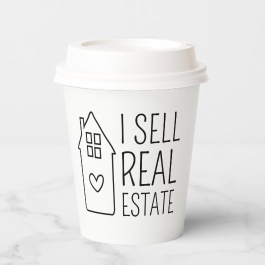 Ich verkaufe echtes Anwesen Pappbecher (Vorderseite)