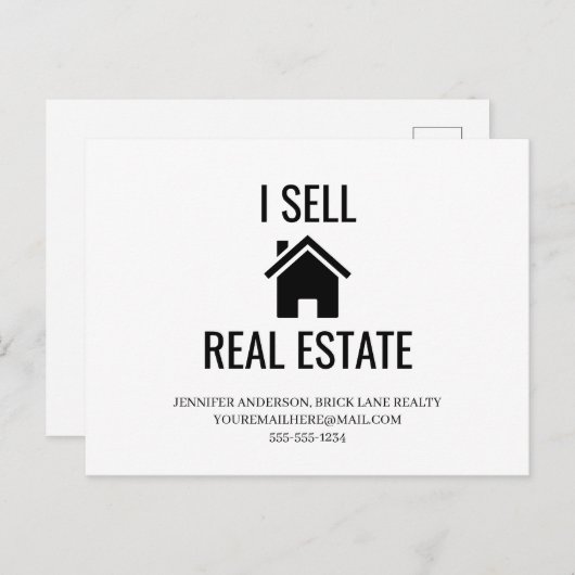 Ich verkaufe echtes Anwesen Postkarte (Vorne/Hinten)