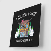 Ich verkaufe echtes Anwesen Quadratische Wanduhr (Winkel)