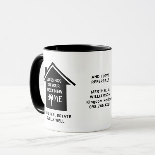 ICH VERKAUFE IMMOBILIEN ANWESEN Agent Realtor Tasse (Vorderseite Links)