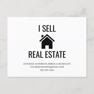 Ich verkaufe Immobilien  Postkarte
