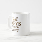 Ich verkaufe Keys an neue Anfänge | Custom Realtor Kaffeetasse (Vorderseite Links)