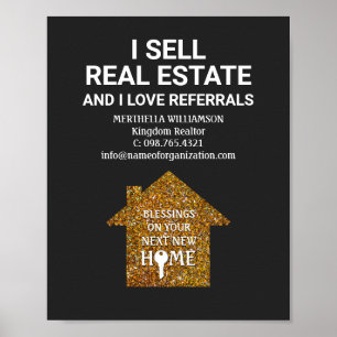 Ich verkaufe Real Anwesen Liebe Referals Realtor Poster