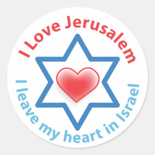 Ich verlasse mein Herz in Israel - i-Liebe Runder Aufkleber