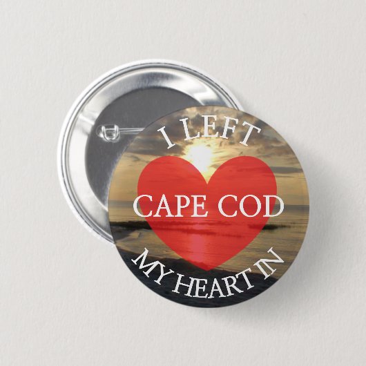 Ich verließ mein Herz im Cape- Codbild-Knopf Button (Vorne & Hinten)