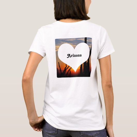 Ich verließ mein Herz im Wüsten-Sonnenuntergang T-Shirt (Rückseite)