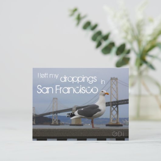 Ich verließ meinen Dung in San Francisco Postkarte (Stehend Vorderseite)